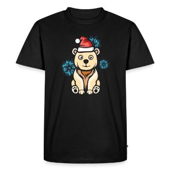 Ours polaire de Noël avec des flocons de neige - T-shirt Premium bio Homme - noir - Devant - Nico (187cm)