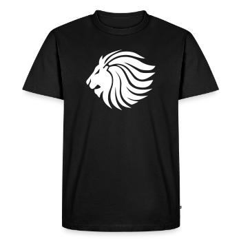 Lion tribal – Roi de la jungle Tattoo - T-shirt Premium bio Homme - noir - Devant - Nico (187cm)