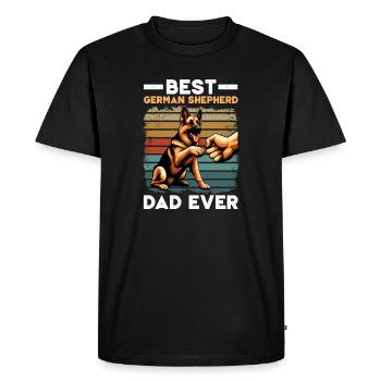 German Shepherd Dad Father's Day Father - Men's Premium Organic T-Shirt - black - Front - Nico (187cm)