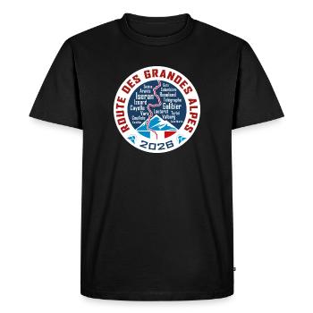Route des Grandes Alpes | V2 | 2026 - Männer Premium Bio T-Shirt - Schwarz - Vorne - Nico (187cm)