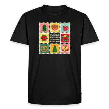 Gluten-Free Christmas Patterns - Men's Premium Organic T-Shirt - black - Front - Nico (187cm)