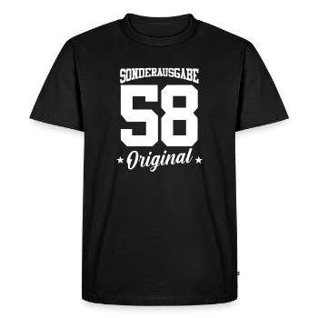 58 Birthday - Men's Premium Organic T-Shirt - black - Front - Nico (187cm)