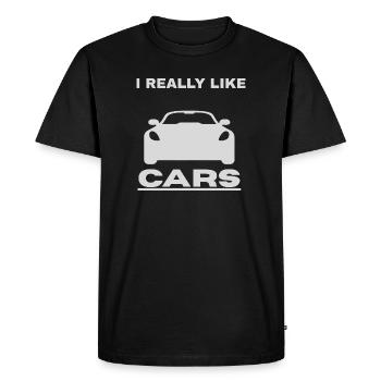 J’aime beaucoup les voitures – Auto Fan & Motorsport Design - T-shirt Premium bio Homme - noir - Devant - Nico (187cm)