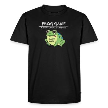 Frog Game Don't Look at the Frog Funny Fr - Men's Premium Organic T-Shirt - black - Front - Nico (187cm)