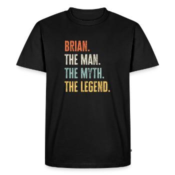 Brian Man Mythe Légende Rétro Design Nom du cadeau - T-shirt Premium bio Homme - noir - Devant - Nico (187cm)
