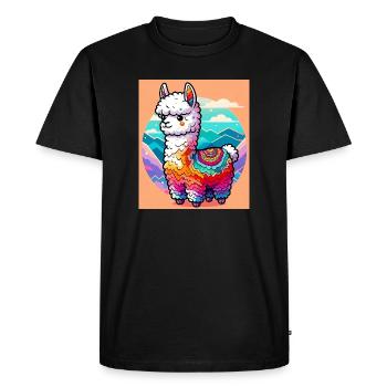 Alpaga - T-shirt Premium bio Homme - noir - Devant - Nico (187cm)