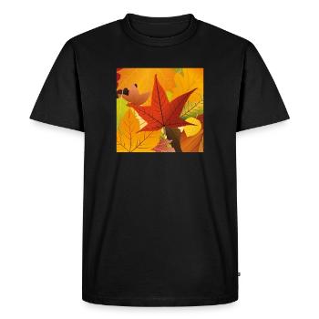 Feuilles d’automne - T-shirt Premium bio Homme - noir - Devant - Nico (187cm)