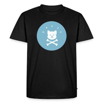 Corgi pirate croisé Jolly Roger - T-shirt Premium bio Homme - noir - Devant - Nico (187cm)