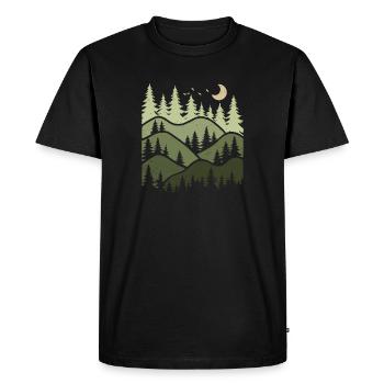 Forêt Paysage Nature Arbres Amoureux de la Nature - T-shirt Premium bio Homme - noir - Devant - Nico (187cm)