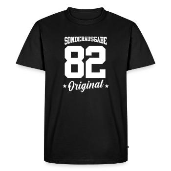 82 Birthday - Men's Premium Organic T-Shirt - black - Front - Nico (187cm)