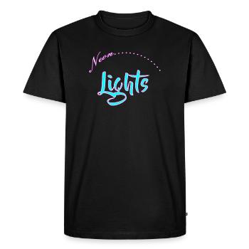 Neon Lights Lettering - Men's Premium Organic T-Shirt - black - Front - Nico (187cm)