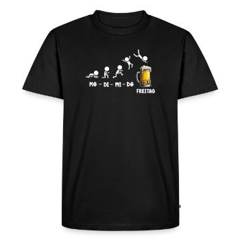 Vendredi week-end Amateurs de bière Buveurs de bière - T-shirt Premium bio Homme - noir - Devant - Nico (187cm)