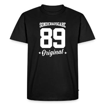 89 Birthday - Men's Premium Organic T-Shirt - black - Front - Nico (187cm)