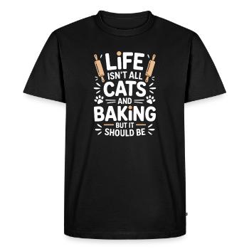 Baking Saying Cats Funny Baking Gift - Men's Premium Organic T-Shirt - black - Front - Nico (187cm)