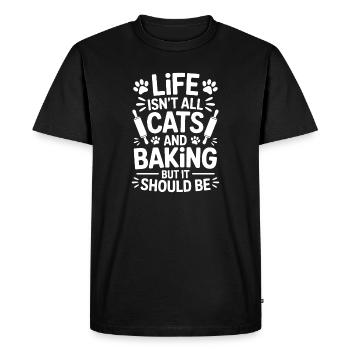 Baking Saying Cats Funny Baking Gift - Men's Premium Organic T-Shirt - black - Front - Nico (187cm)