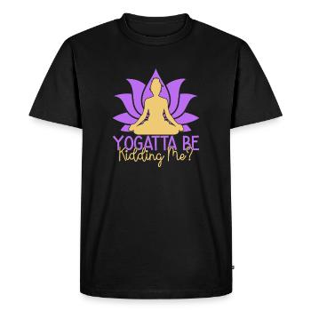 Yoga Yogatta Je me moque de mon humour Yoga - T-shirt Premium bio Homme - noir - Devant - Nico (187cm)