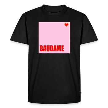 CLIENT BAUDAME HAUSBAU HERZ - Men's Premium Organic T-Shirt - black - Front - Nico (187cm)