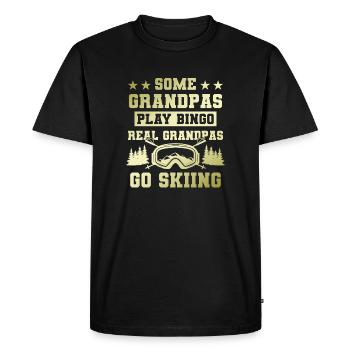 Dicton de ski de grand-père - T-shirt Premium bio Homme - noir - Devant - Nico (187cm)
