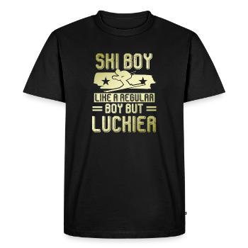 Garçon de ski - T-shirt Premium bio Homme - noir - Devant - Nico (187cm)