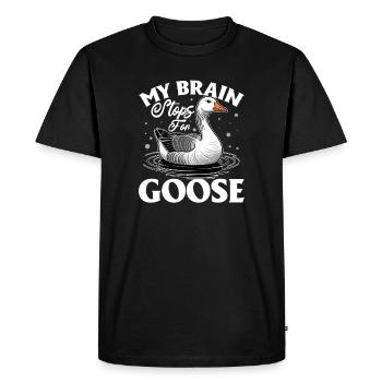 Funny Bird Goose - Men's Premium Organic T-Shirt - black - Front - Nico (187cm)
