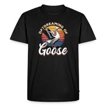 Funny Bird Goose - Men's Premium Organic T-Shirt - black - Front - Nico (187cm)
