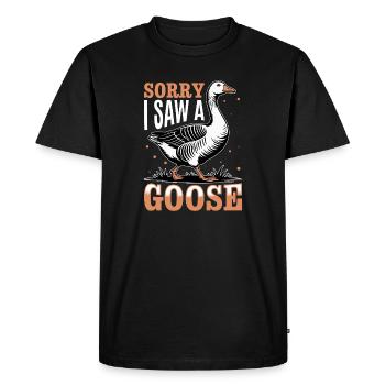 Funny Bird Goose - Men's Premium Organic T-Shirt - black - Front - Nico (187cm)