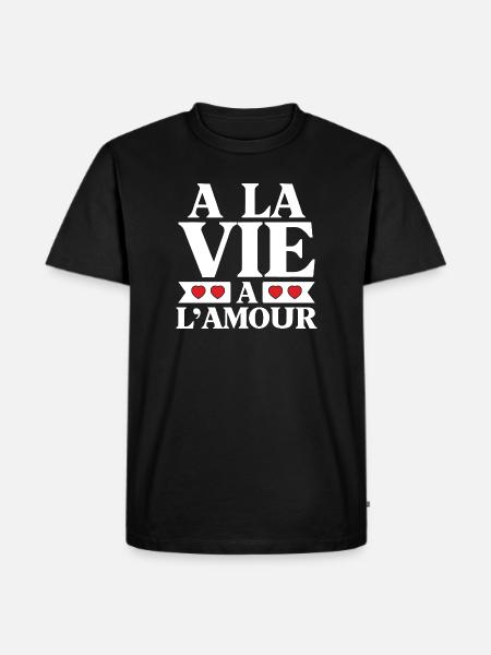 Life and Love Red Hearts - Men's Premium Organic T-Shirt - black