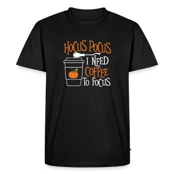 Hocus Pocus J’ai besoin de café pour me concentrer - T-shirt Premium bio Homme - noir - Devant - Nico (187cm)