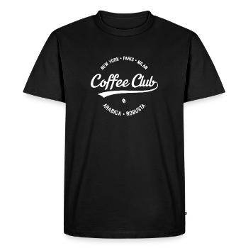 Coffee Club New York Paris Milan Arabica Robusta - T-shirt Premium bio Homme - noir - Devant - Nico (187cm)