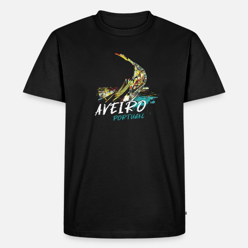 Bugboot moliceiro Aveiro Illustration - Männer Premium Bio T-Shirt - Schwarz