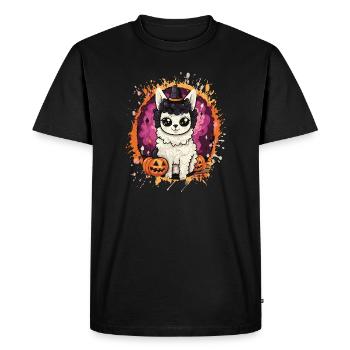 Llama Witch in Halloween Magic - Men's Premium Organic T-Shirt - black - Front - Nico (187cm)