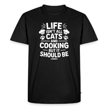 Cooking Saying Cats Funny Baking Gift - Men's Premium Organic T-Shirt - black - Front - Nico (187cm)