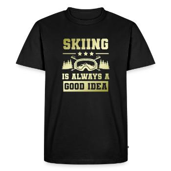 Ski Skiing - T-shirt Premium bio Homme - noir - Devant - Nico (187cm)