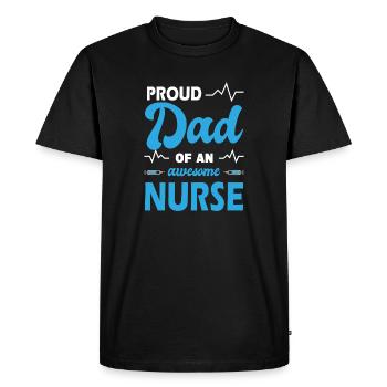 Drôle d’infirmière Cadeaux Tenues d’allaitement - T-shirt Premium bio Homme - noir - Devant - Nico (187cm)