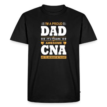 Drôle d’infirmière Cadeaux Tenues d’allaitement - T-shirt Premium bio Homme - noir - Devant - Nico (187cm)