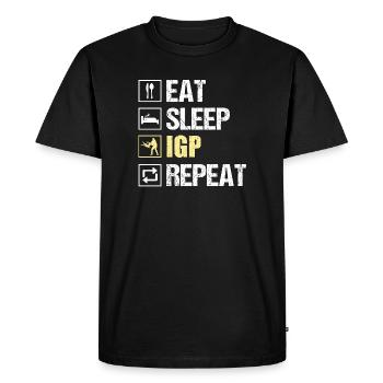 EAT SLEEP IGP REPEAT Motif de sport canin - T-shirt Premium bio Homme - noir - Devant - Nico (187cm)