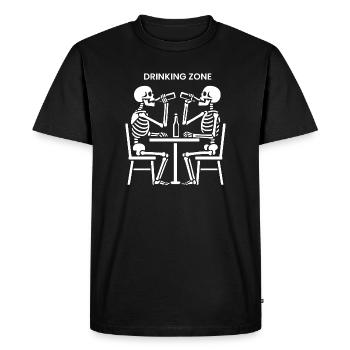 Skeletons Drinking Zone - Men's Premium Organic T-Shirt - black - Front - Nico (187cm)