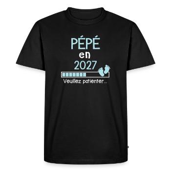 Pépé en 2027 Cadeau Futur Pépére Papi - T-shirt Premium bio Homme - noir - Devant - Nico (187cm)