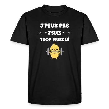 Muscle Chicken and Heavyweights - Men's Premium Organic T-Shirt - black - Front - Nico (187cm)