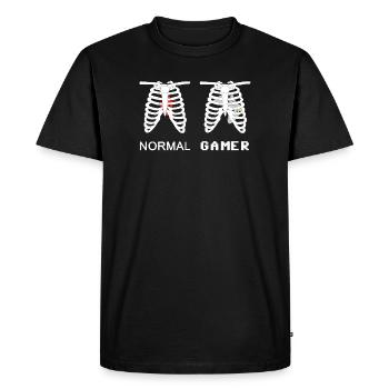 Gamer Anatomy Squelette 8bit - T-shirt Premium bio Homme - noir - Devant - Nico (187cm)