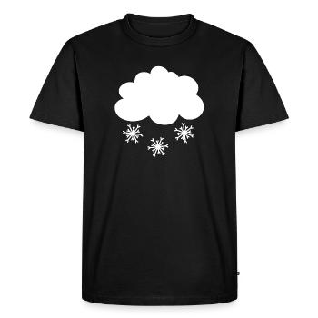 Snow Cloud with Snowflakes - Men's Premium Organic T-Shirt - black - Front - Nico (187cm)
