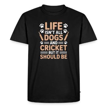 Cricket Dire Chiens Drôle Cricket Cadeau - T-shirt Premium bio Homme - noir - Devant - Nico (187cm)