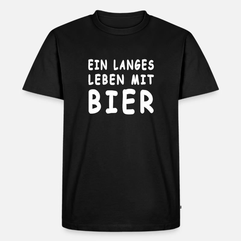 Bier - Männer Premium Bio T-Shirt - Schwarz