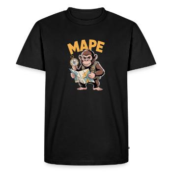 MAPE Adventure Monkey Compass Map Explorer - Men's Premium Organic T-Shirt - black - Front - Nico (187cm)