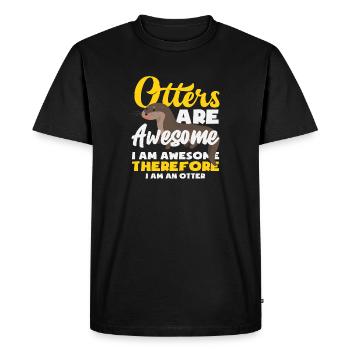 Otter Awesome Sea Otter Cartoon - Men's Premium Organic T-Shirt - black - Front - Nico (187cm)