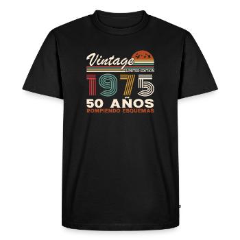1975 Millésime 50 ans Breaking Schemes - T-shirt Premium bio Homme - noir - Devant - Nico (187cm)