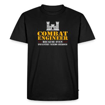 Même l’infanterie a besoin de héros - T-shirt Premium bio Homme - noir - Devant - Nico (187cm)