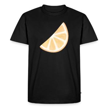 Orange Slice Watercolor Glow - Men's Premium Organic T-Shirt - black - Front - Nico (187cm)