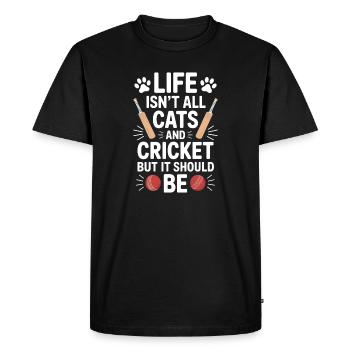 Cricket Dire Chats Drôle Cricket Cadeau - T-shirt Premium bio Homme - noir - Devant - Nico (187cm)