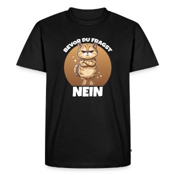 Before you ask: No - Men's Premium Organic T-Shirt - black - Front - Nico (187cm)